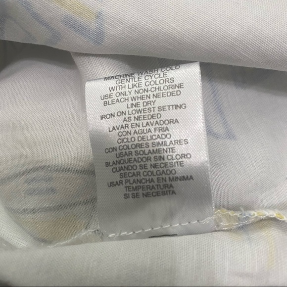 Chetta B Women's Blue Yellow Sleeveless Faux Wrap Dress Sz 10 Belt Pockets Boats - Picture 8 of 10